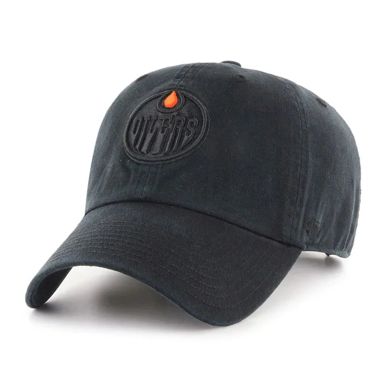 '47 Brand Men's NHL Edmonton Oilers Blackout Clean Up Hat