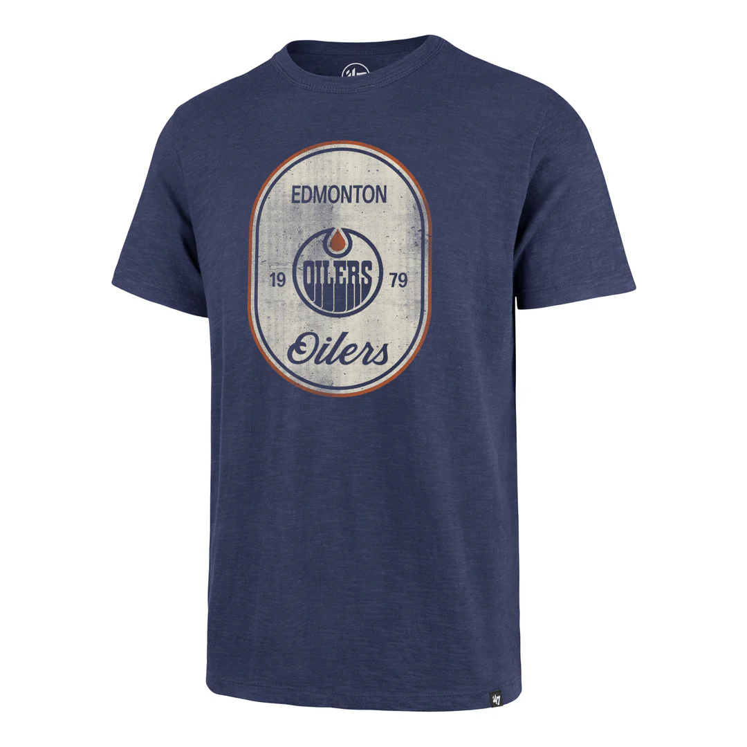 '47 Brand Men's NHL Edmonton Oilers Cross Patch Scrum T-Shirt
