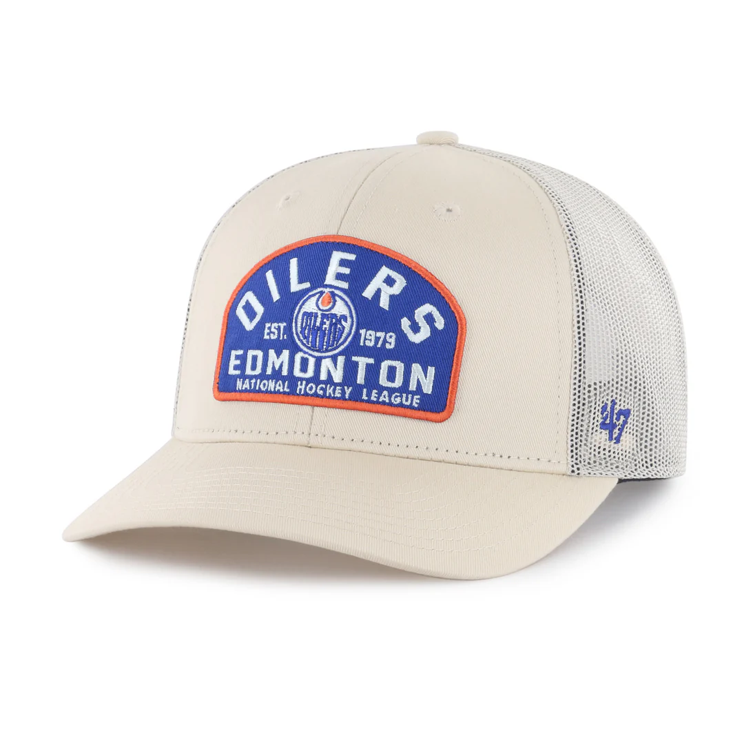 '47 Brand Men's NHL Edmonton Oilers Leland Trucker Cap White