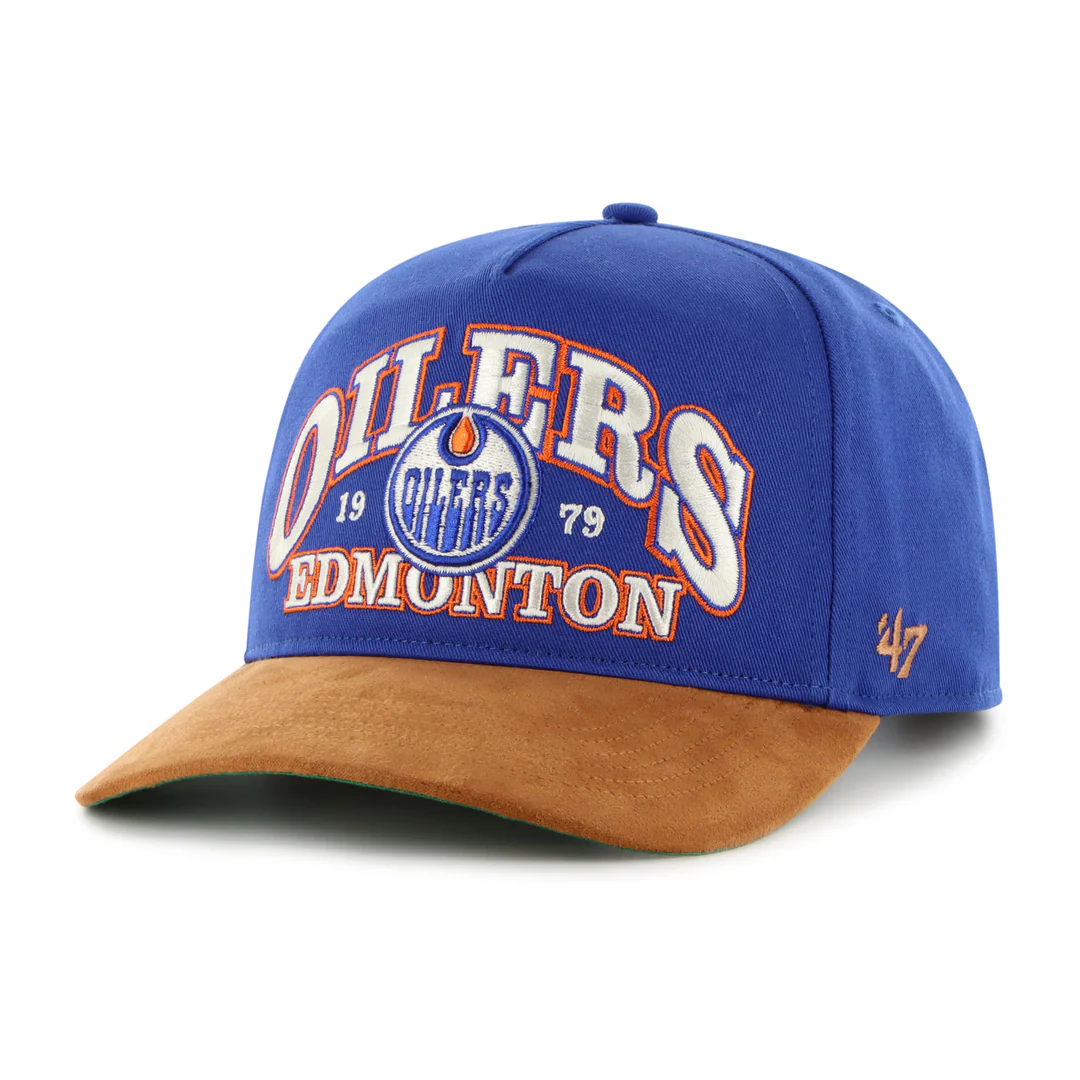 '47 Brand NHL Edmonton Oilers Break Wood Suede Hitch Cap Blue/Brown