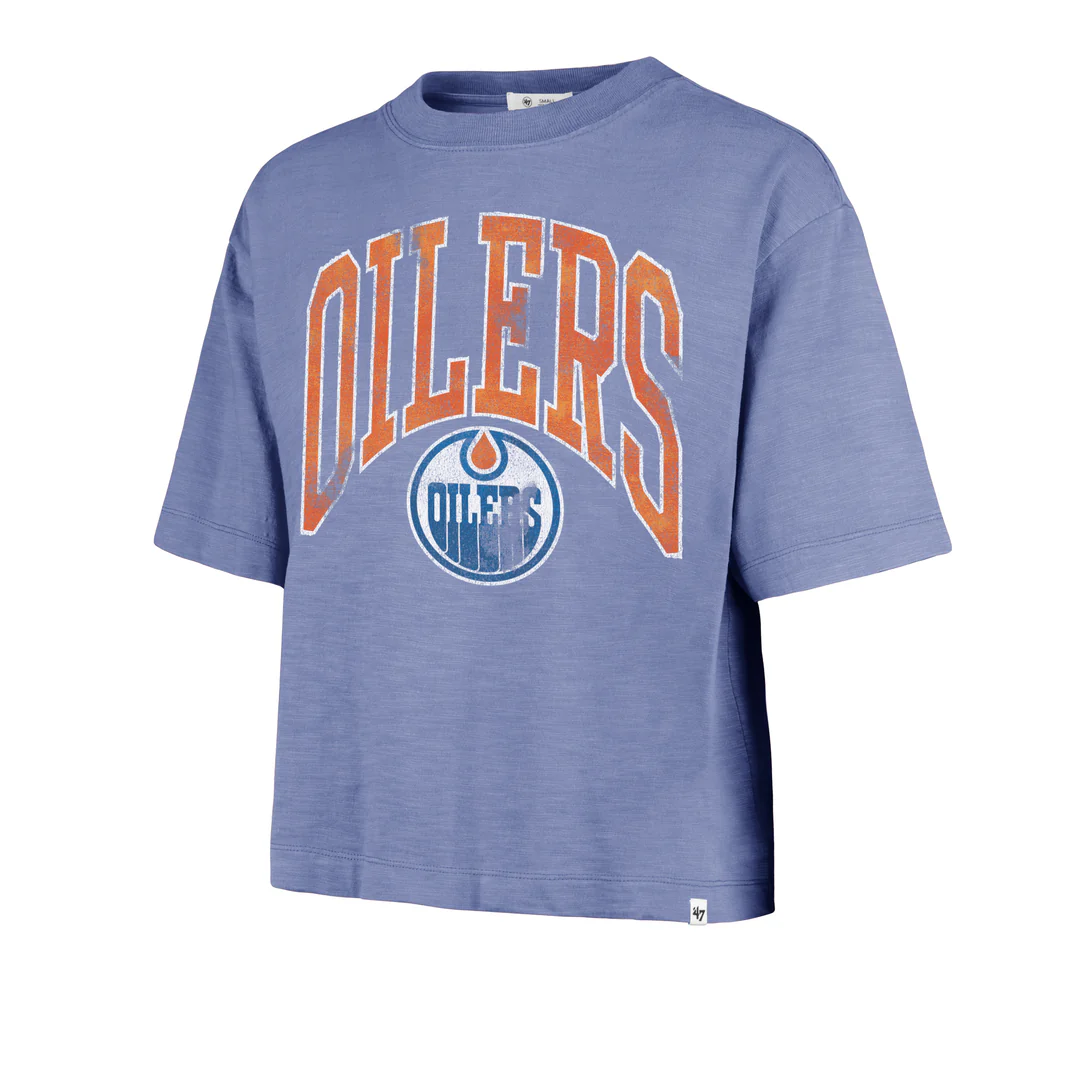 '47 Brand Women's NHL Edmonton Oilers Mindi Slub Crop Shirt