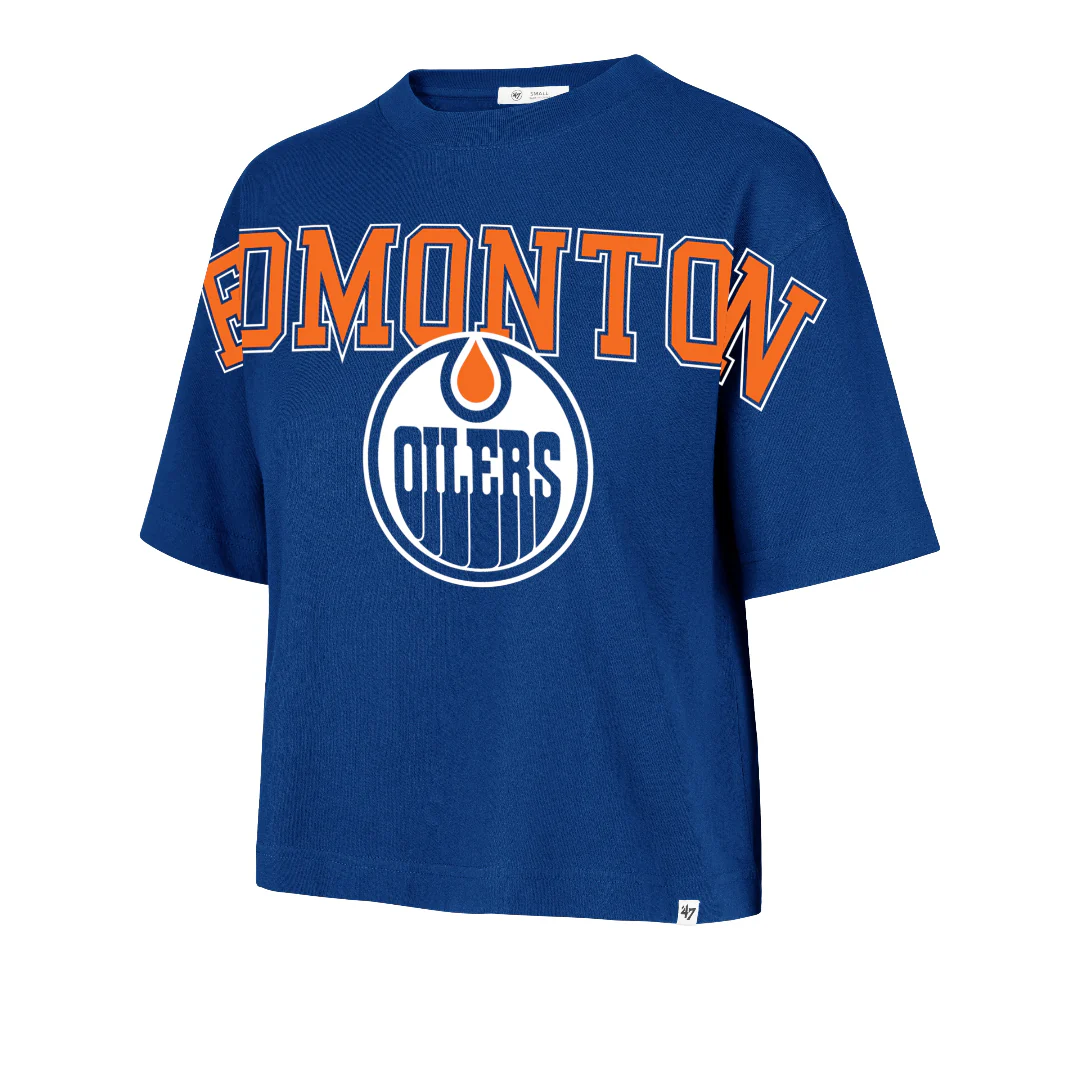 '47 Brand Women's NHL Edmonton Oilers Outreach Crop City T-Shirt