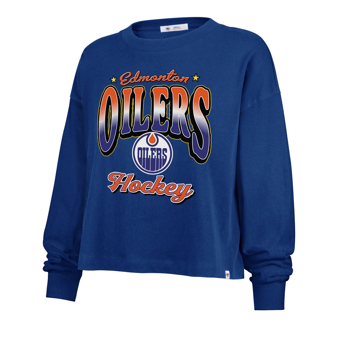 '47 Brand Women's NHL Edmonton Oilers Vibe Check Long Sleeve Shirt