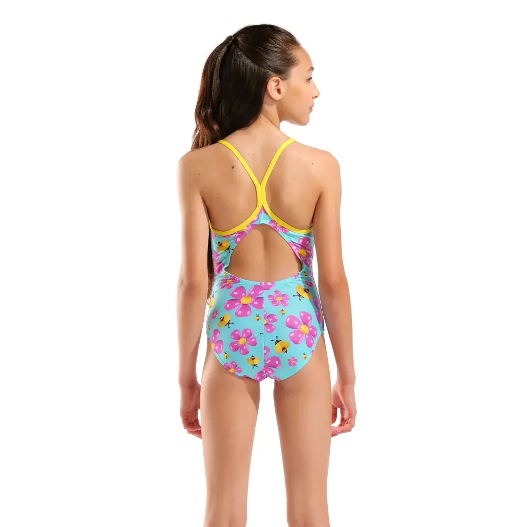 arena Girl's Spring Lightdrop Back One Piece Swimsuit - Image 2