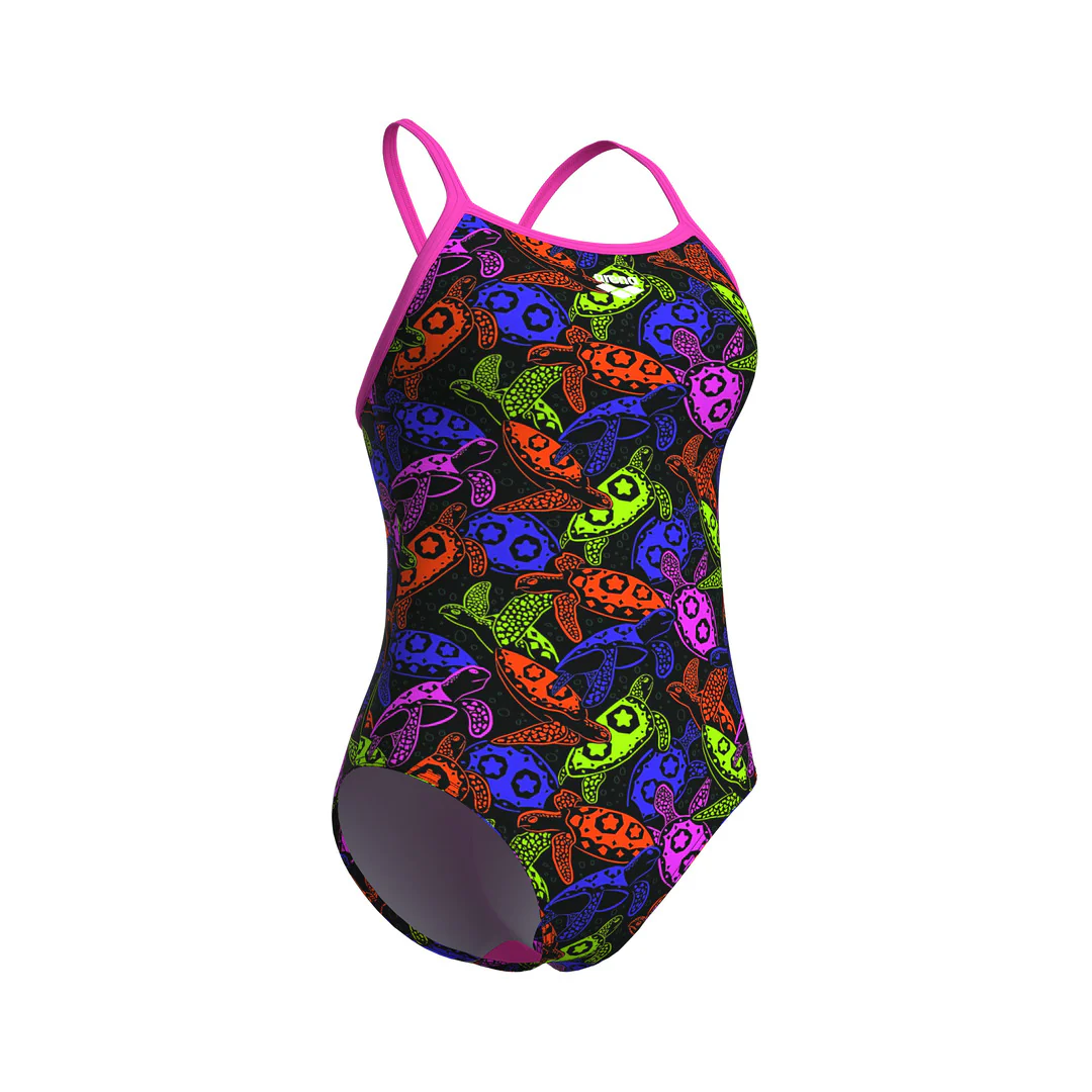 arena Women's Sea Turtles Light Drop Back One Piece Swimsuit - Image 4