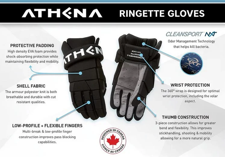 Athena Junior Knit Ringette Gloves - Image 3