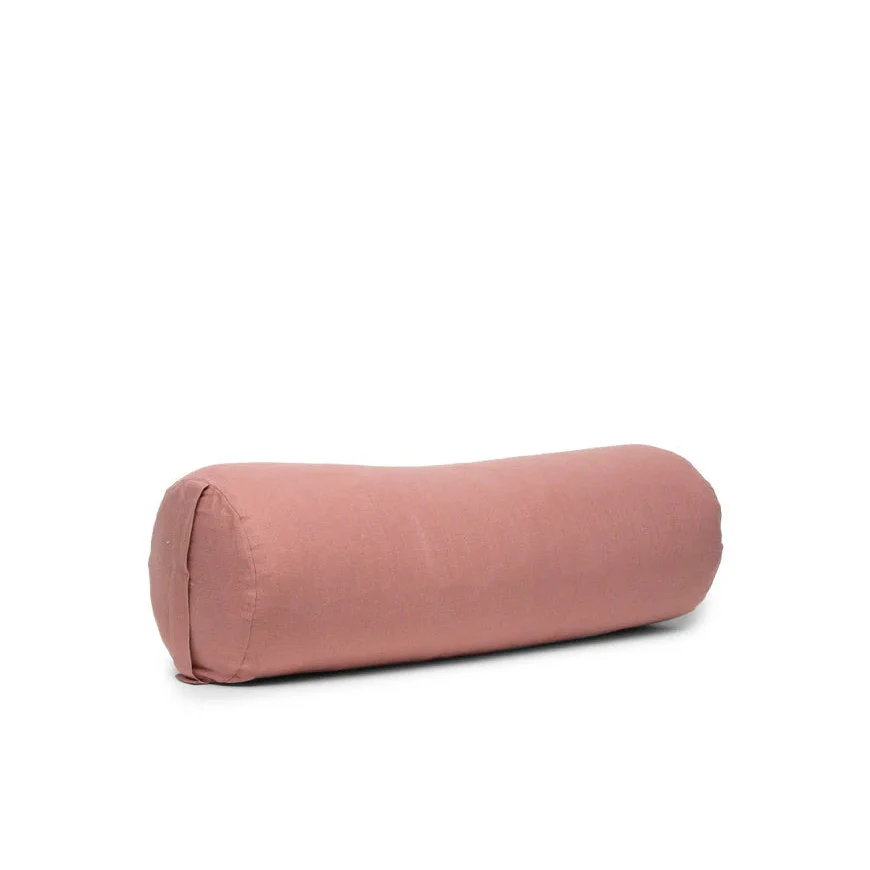 B, Halfmoon Linen Cylindrical Yoga Bolster