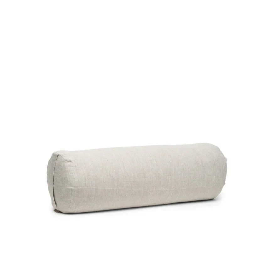 B, Halfmoon Linen Cylindrical Yoga Bolster - Image 3