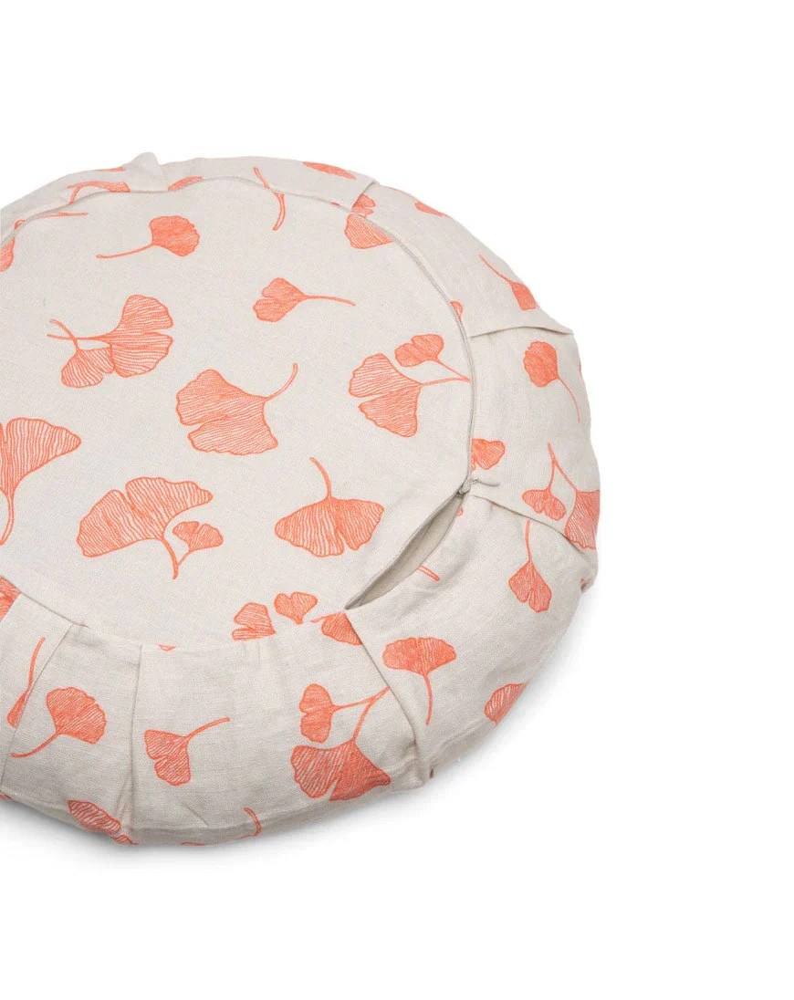 B, Halfmoon Linen Round Meditation Cushion - Image 2