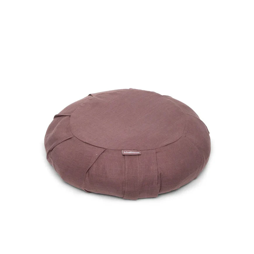 B, Halfmoon Linen Round Meditation Cushion - Image 3