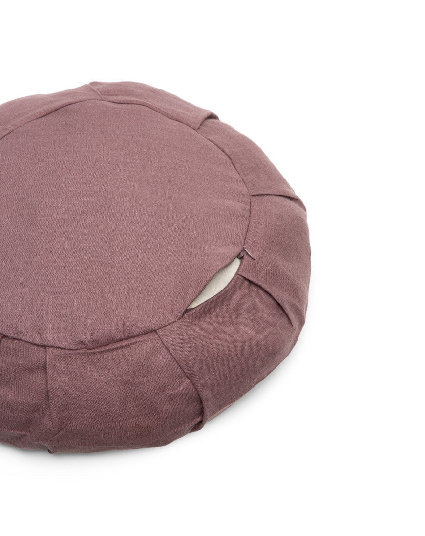 B, Halfmoon Linen Round Meditation Cushion - Image 4