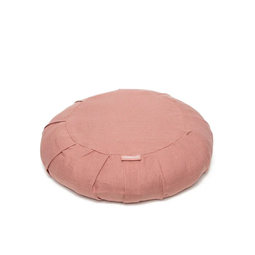 B, Halfmoon Linen Round Meditation Cushion - Image 6