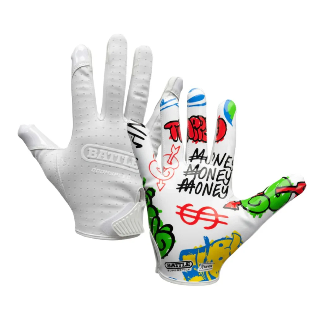 Battle Senior Monopoly Street Art Receiver Football Gloves