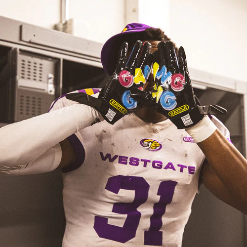 Battle Youth Double Threat Gang Gang Receiver Football Gloves - Image 3