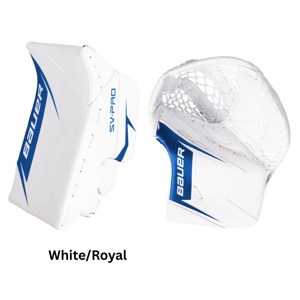 Bauer Intermediate SV-Pro Hockey Goalie Blocker+Trapper - Image 2