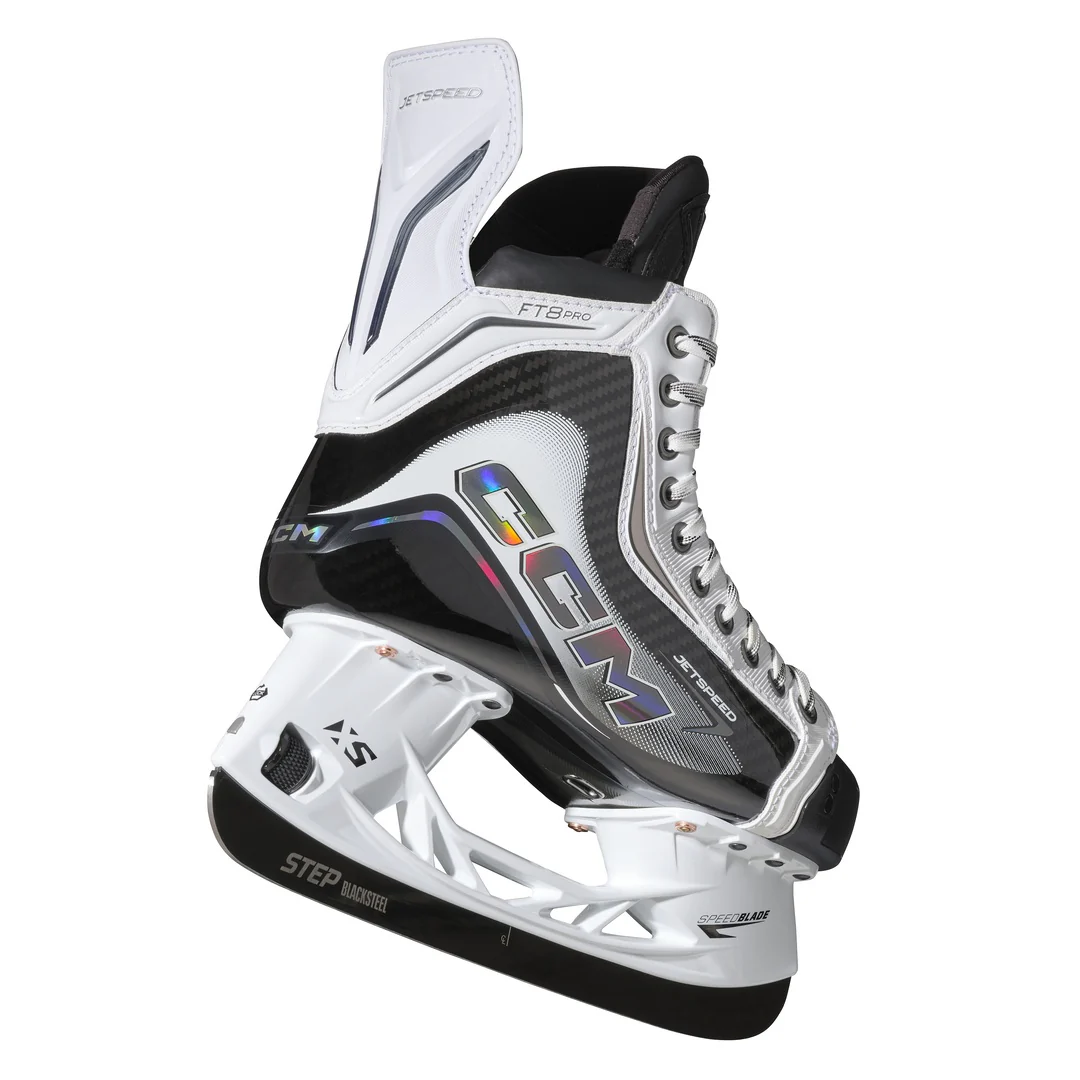 CCM Intermediate JETSPEED FT8 Pro White Hockey Skates - Image 3
