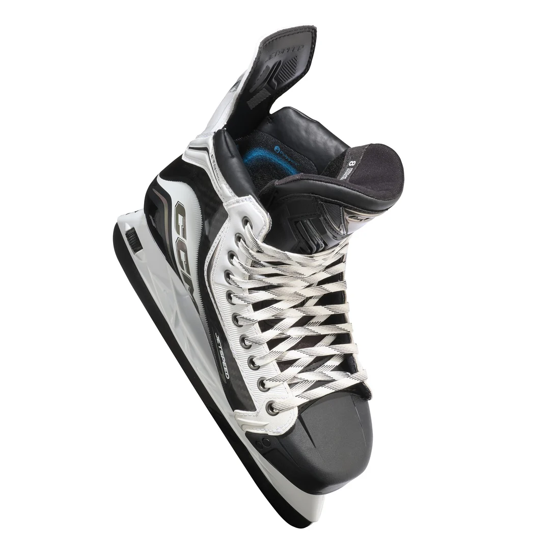 CCM Intermediate JETSPEED FT8 Pro White Hockey Skates - Image 4