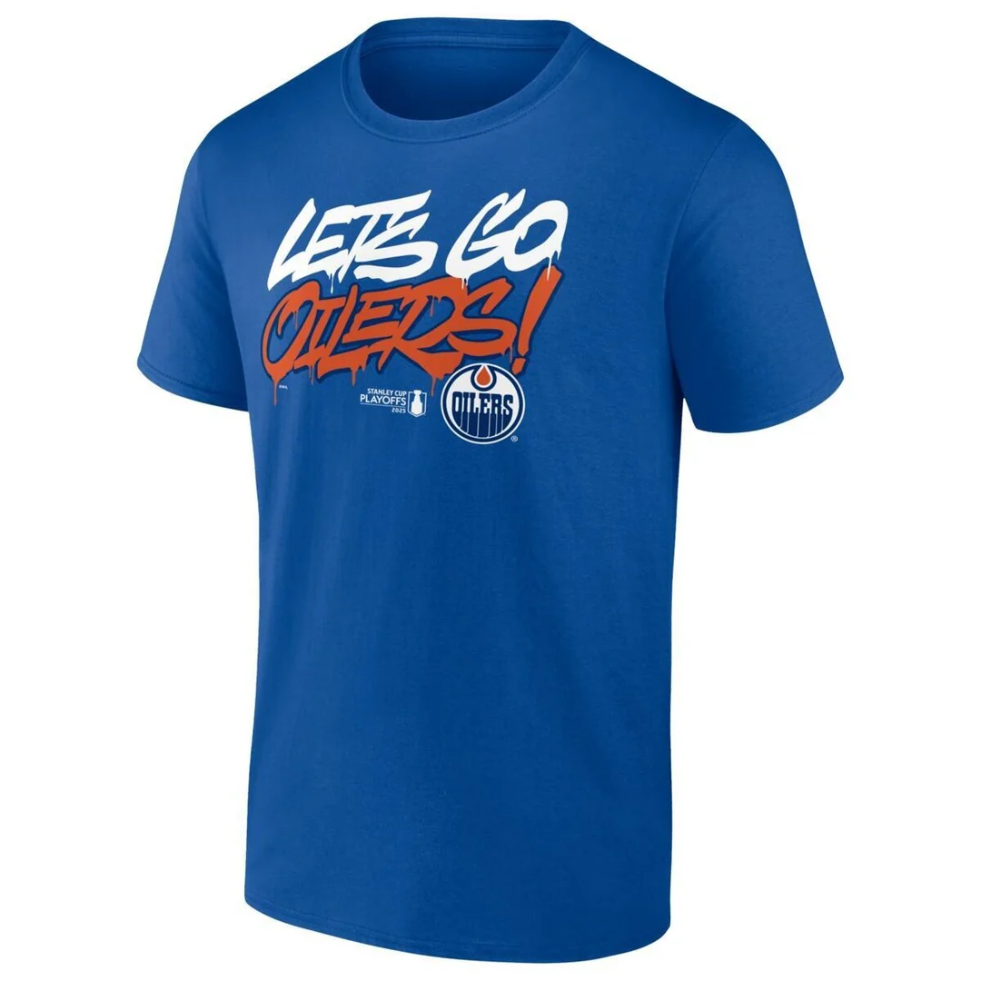 Fanatics Men's NHL Edmonton Oilers 2025 Playoffs 'Let's Go' Slogan T-Shirt - Image 5