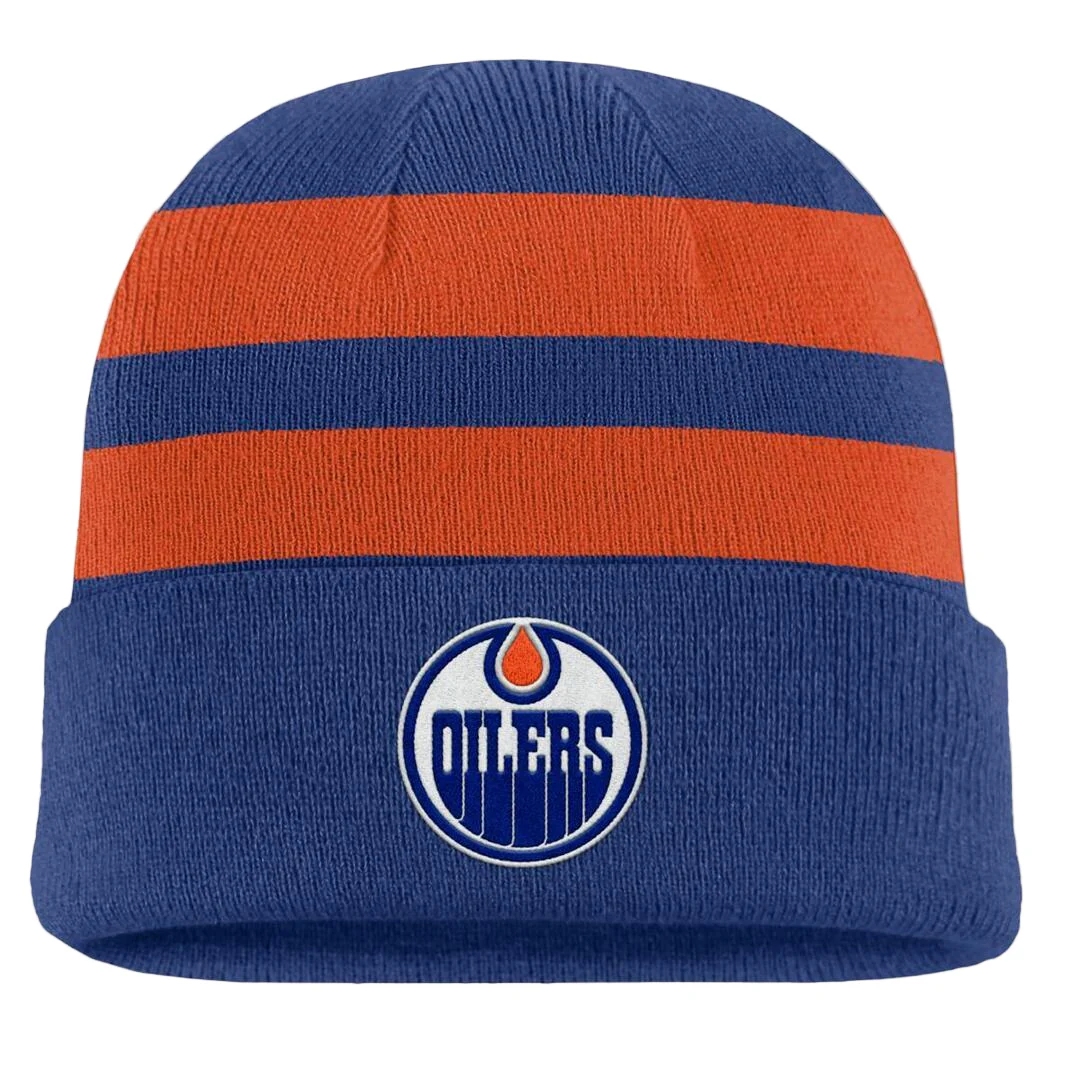 Fanatics Men's NHL Edmonton Oilers 2025 Swipe Cuffed Knit Toque Blue