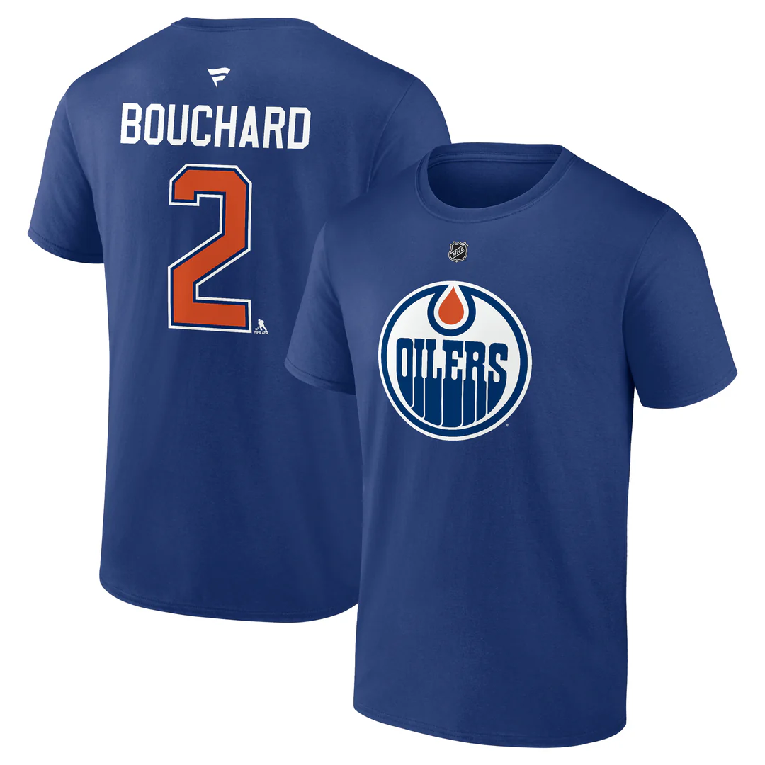 Fanatics Men's NHL Edmonton Oilers Evan Bouchard T-Shirt - Image 3