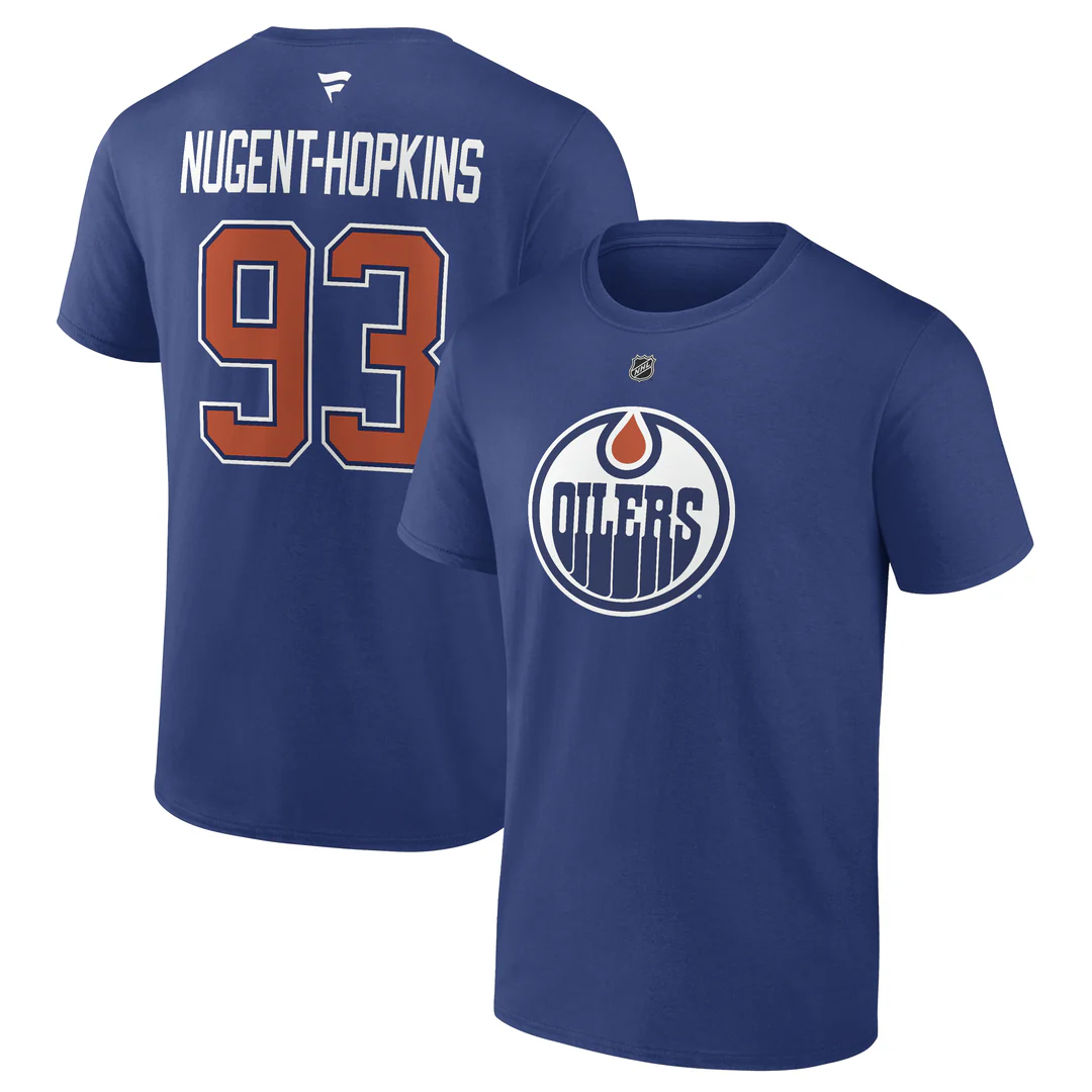 Fanatics Men's NHL Edmonton Oilers Ryan Nugent-Hopkins T-Shirt - Image 3