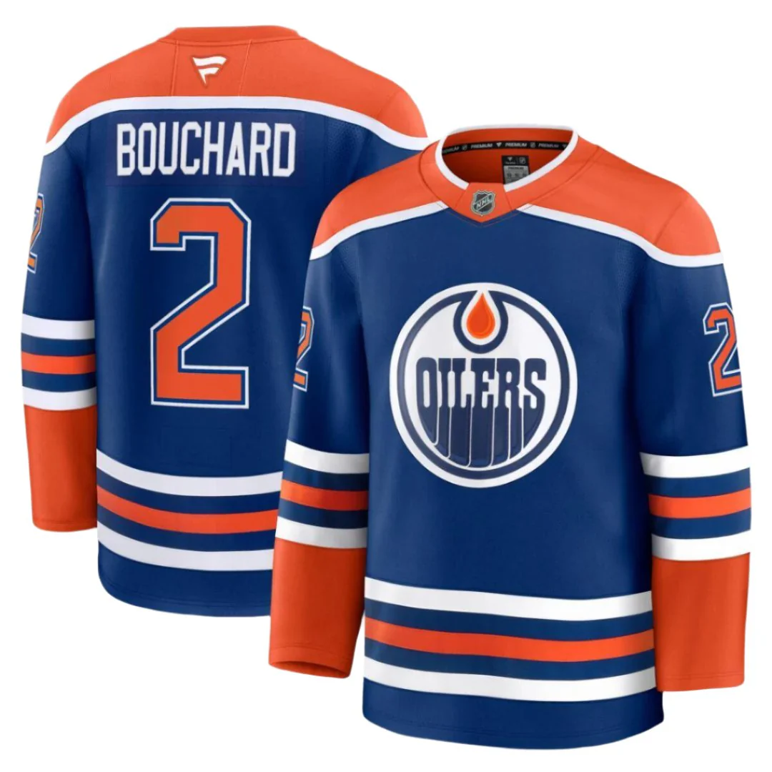 Fanatics Men's NHL Edmonton Oilers Evan Bouchard Premium Home Jersey - Image 4