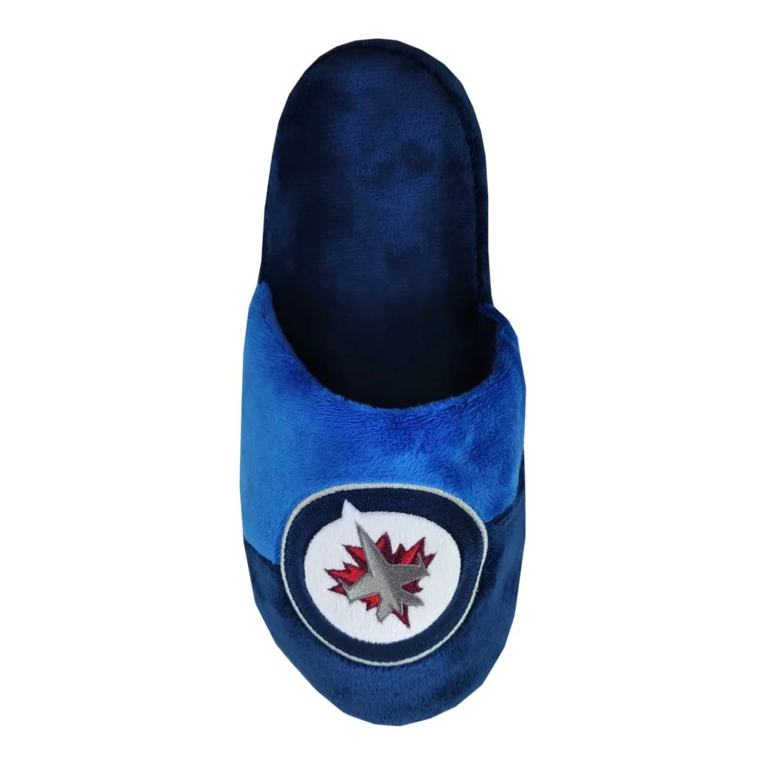 FOCO Men's NHL Winnipeg Jets Big Logo Slippers