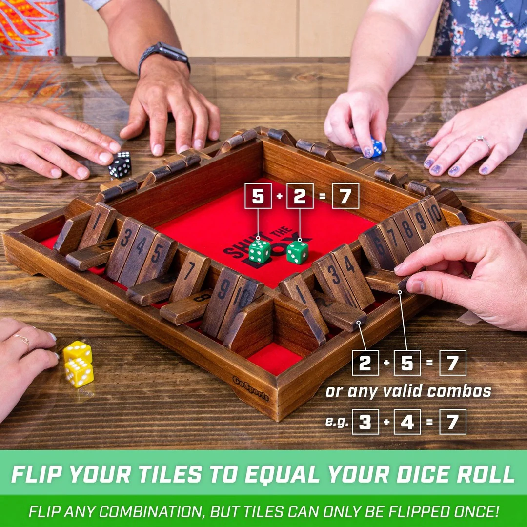 GoSports Shut-the-Box Premium Wooden Dice Game - Image 3