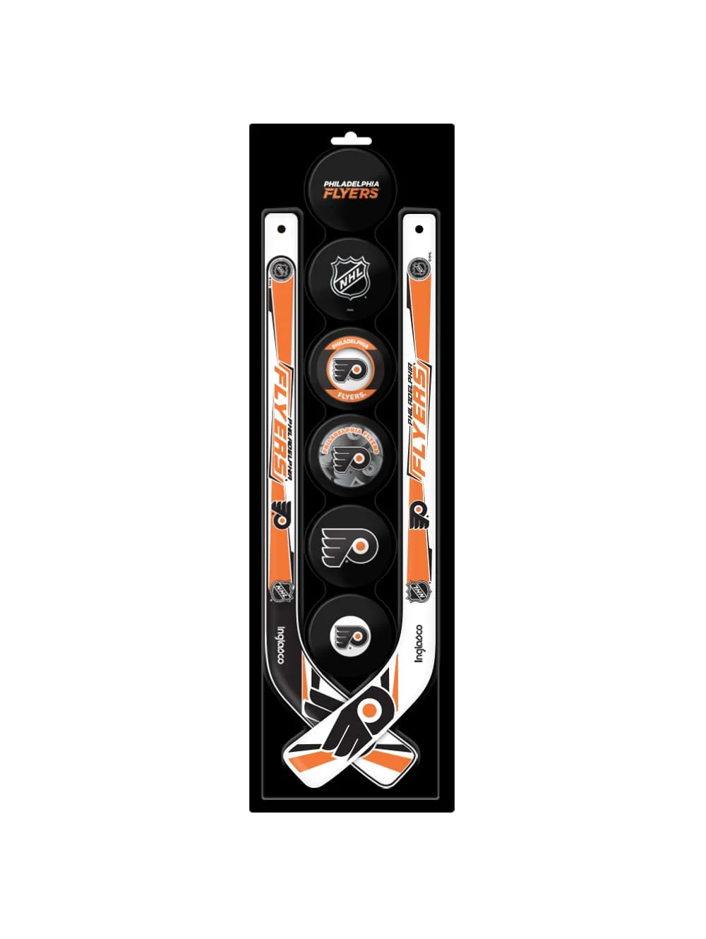 Inglasco NHL Philadelphia Flyers 8-Pack Mini Stick & Foam Puck Set