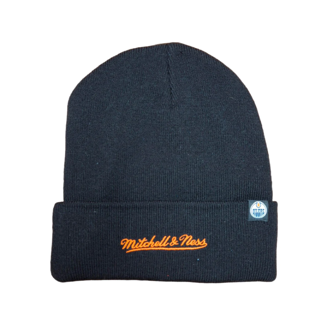 Mitchell & Ness Men's NHL Edmonton Oilers Line Light Cuffed Knit Toque - Image 2