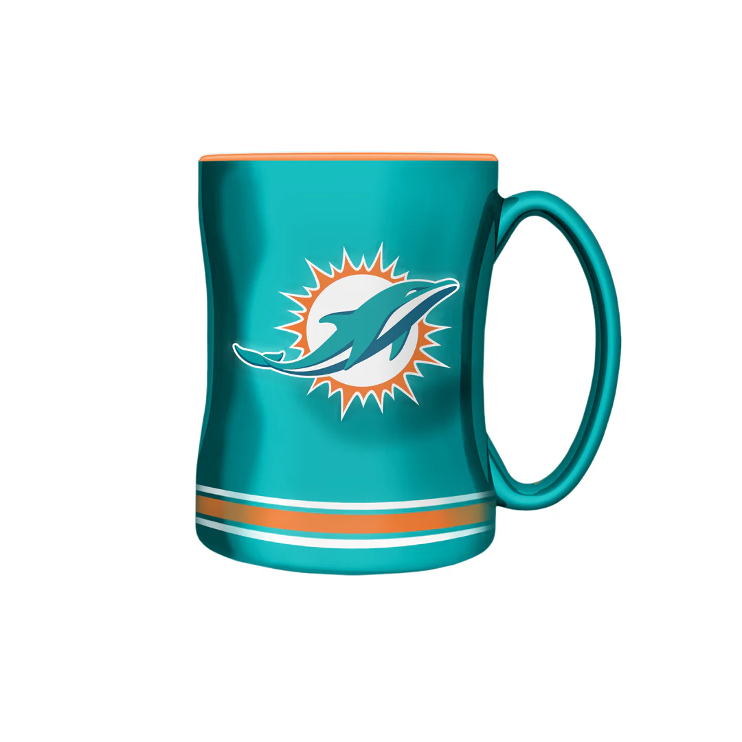 The Sports Vault NFL Miami Dolphins 14oz Sculpted Mug - Image 3