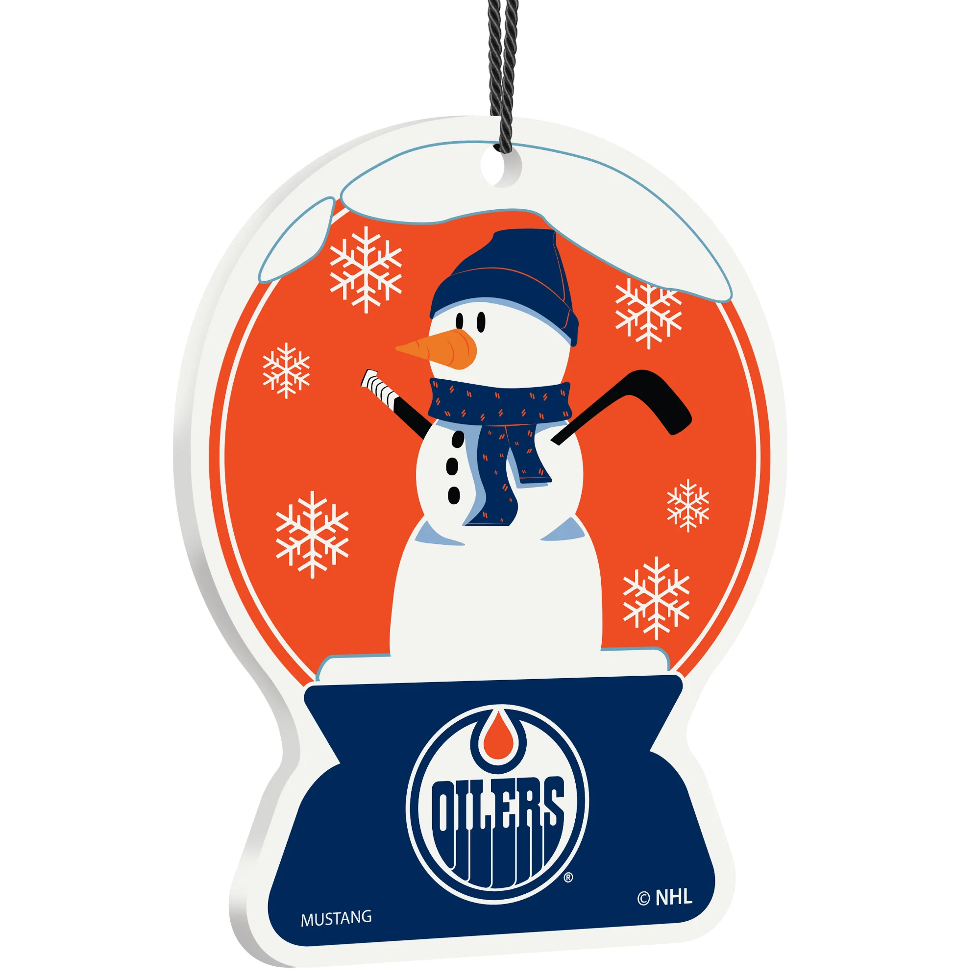 Mustang NHL Edmonton Oilers Snowglobe Ornament