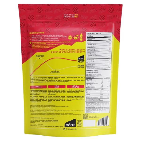 Näak Ultra Energy Calorie Drink Mix Bag 720g - Image 2