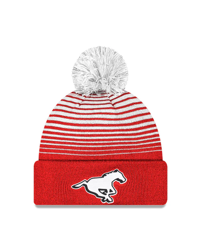 New Era Men's CFL Calgary Stampeders Sideline Sport '24 Cuffed Pom Knit Toque