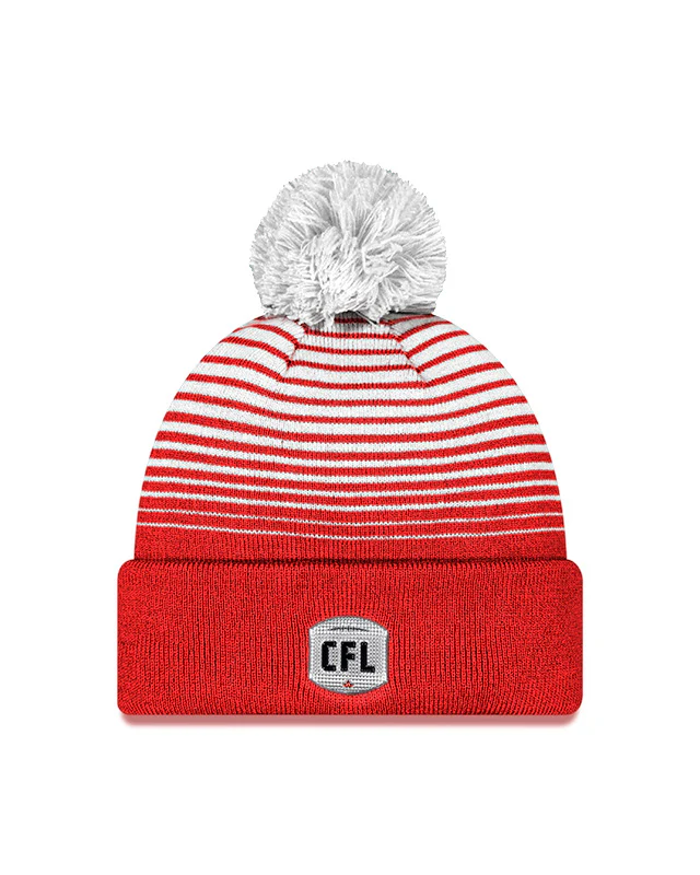 New Era Men's CFL Calgary Stampeders Sideline Sport '24 Cuffed Pom Knit Toque - Image 2