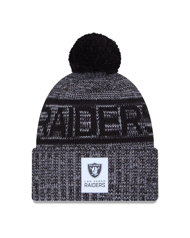 New Era Men's NFL Las Vegas Raiders Sideline '25 Sport Pom Knit Toque