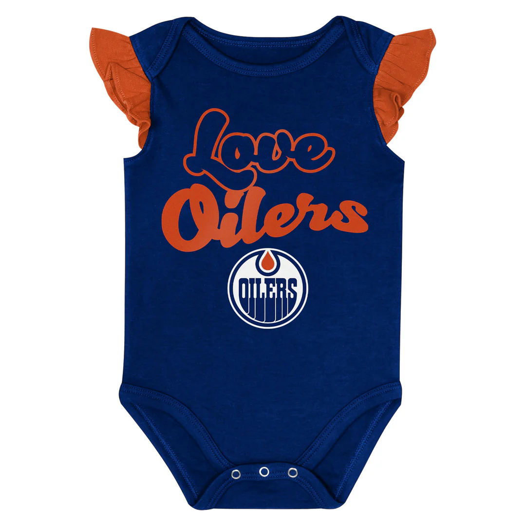 NHL Branded Infant Edmonton Oilers Team Star 2-Pack Creeper Set - Image 2