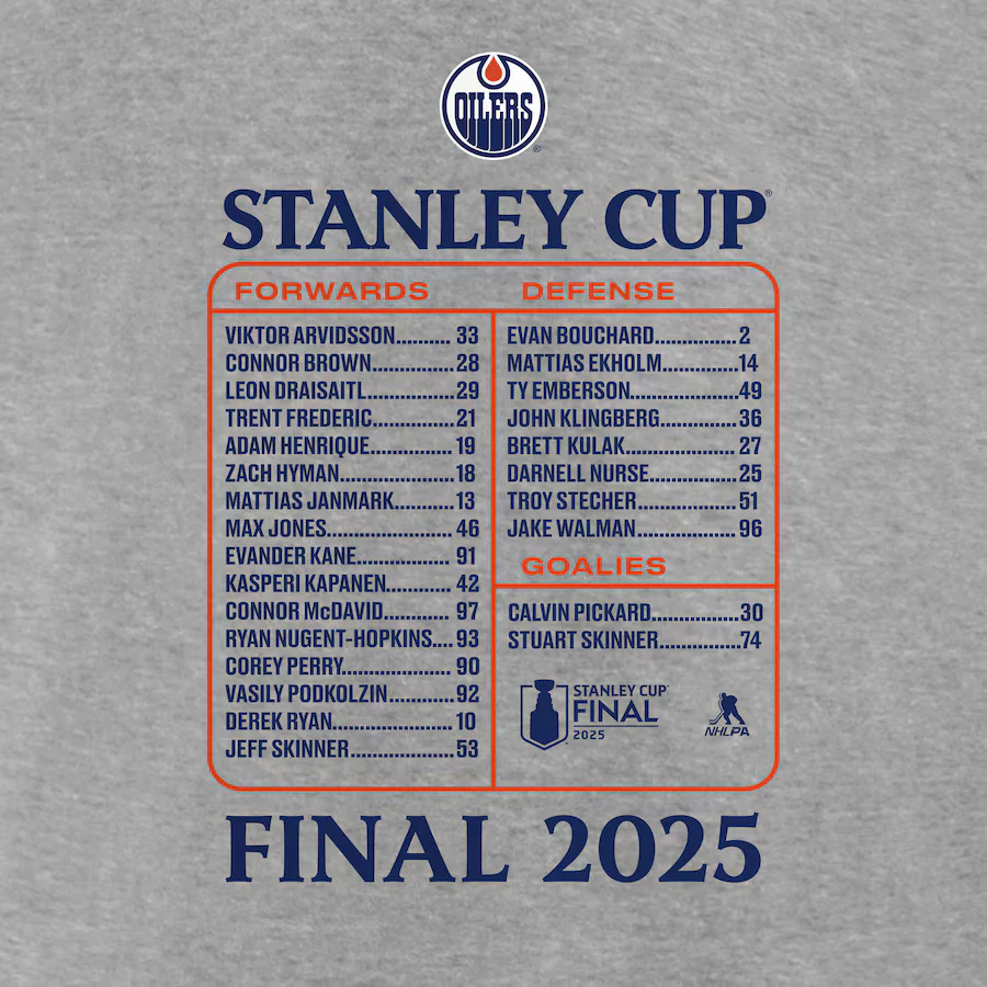 NHL Branded Youth Edmonton Oilers 2025 Stanley Cup Final Roster T-Shirt - Image 4
