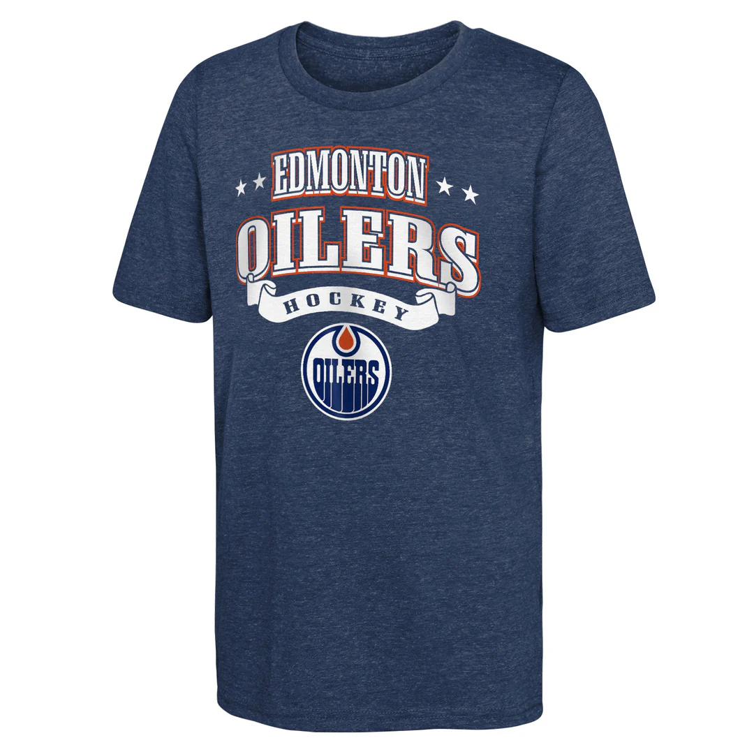 NHL Branded Youth Edmonton Oilers Classic Look Triblend T-Shirt
