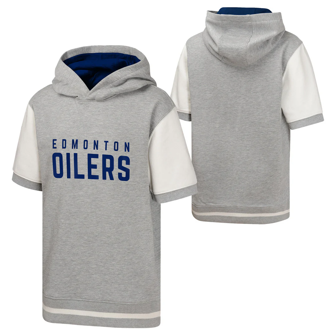 NHL Branded Youth Edmonton Oilers Line-Up Short Sleeve Hoodie - Image 3