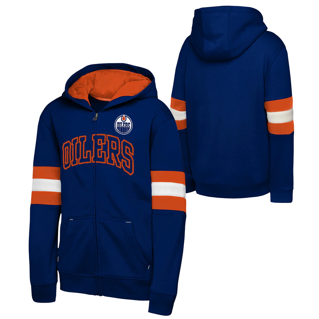 NHL Branded Youth Edmonton Oilers Modern Fan Full-Zip Hoodie - Image 3
