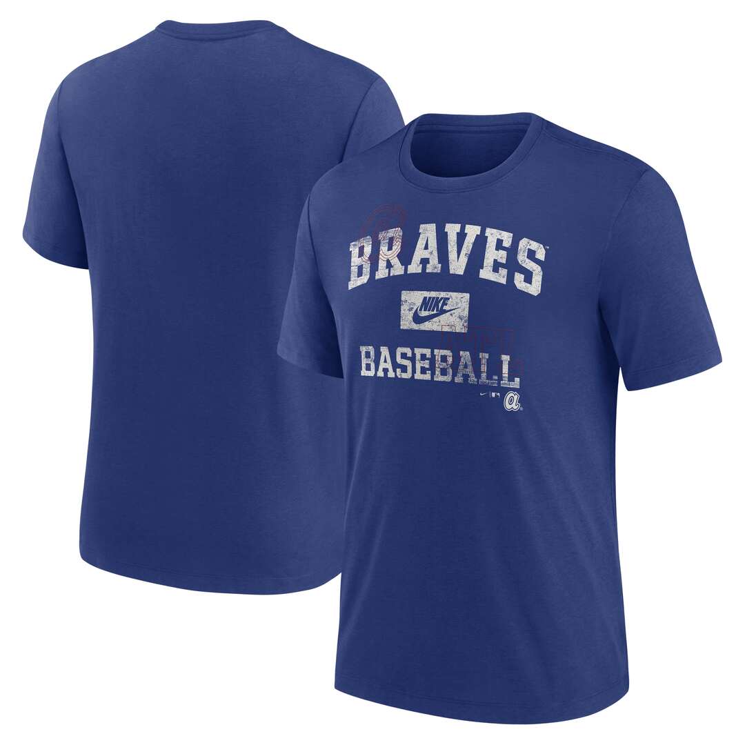 Nike Men's MLB Atlanta Braves Coop Arch Threads T-Shirt - Image 3