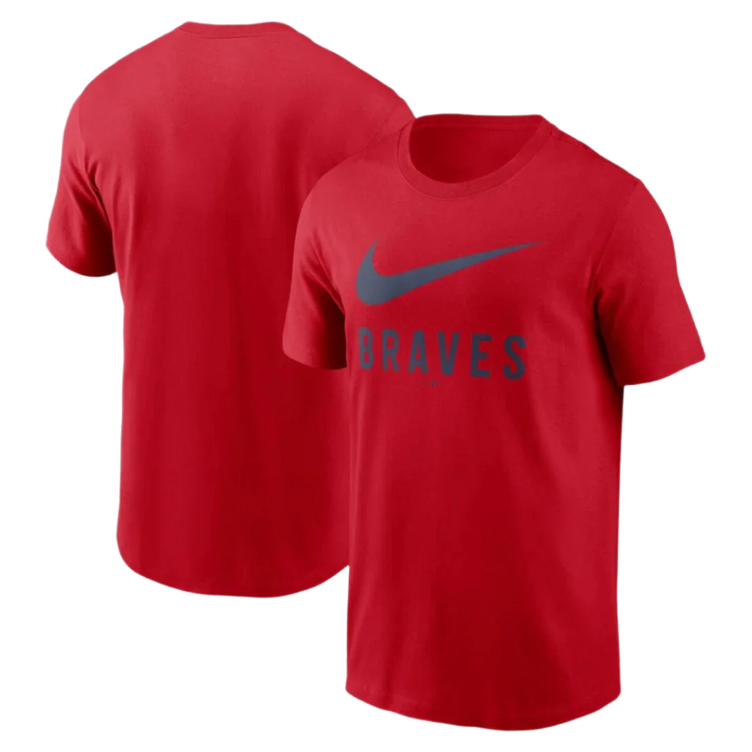 Nike Men's MLB Atlanta Braves Swoosh Cotton T-Shirt - Image 3