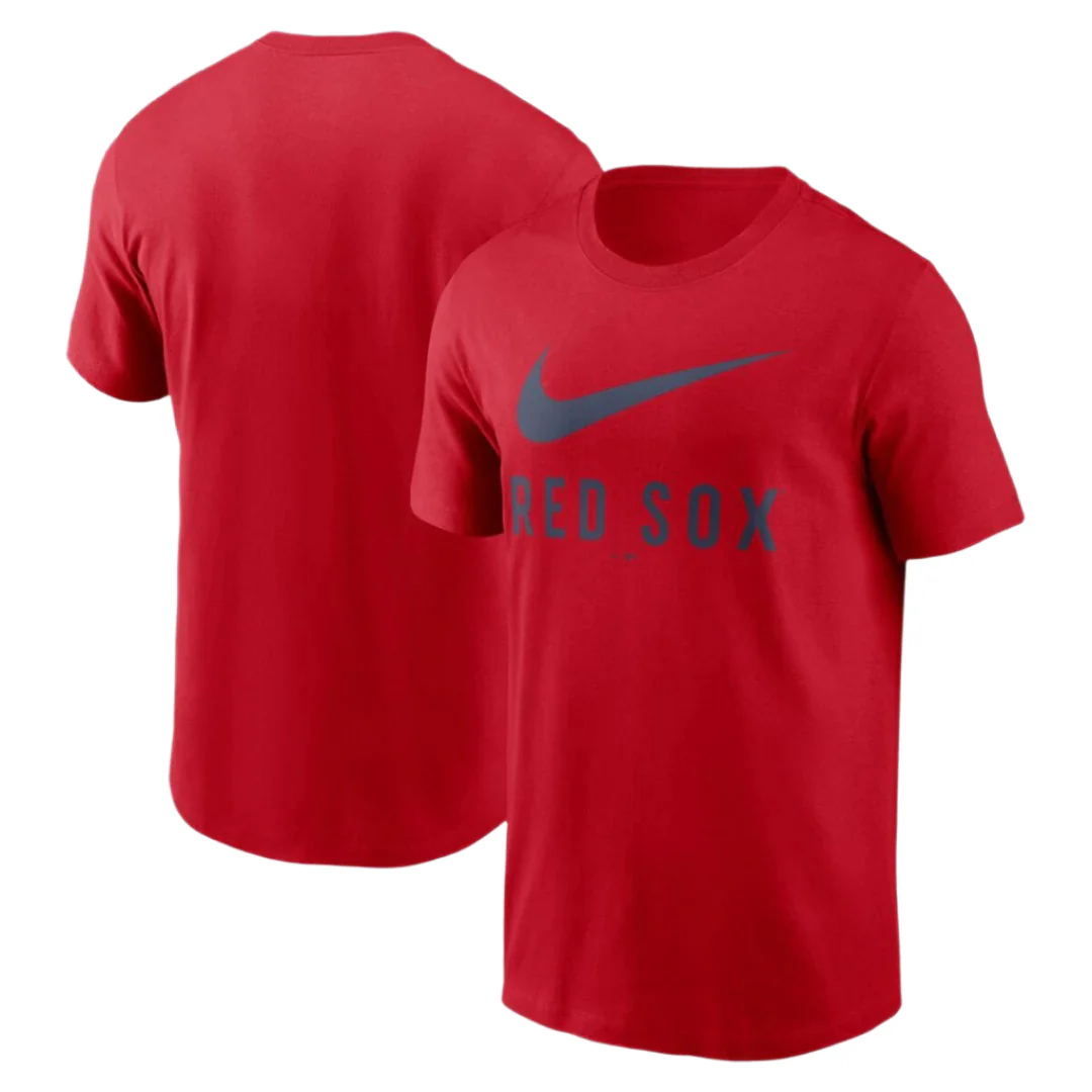 Nike Men's MLB Boston Red Sox Swoosh Cotton T-Shirt - Image 3