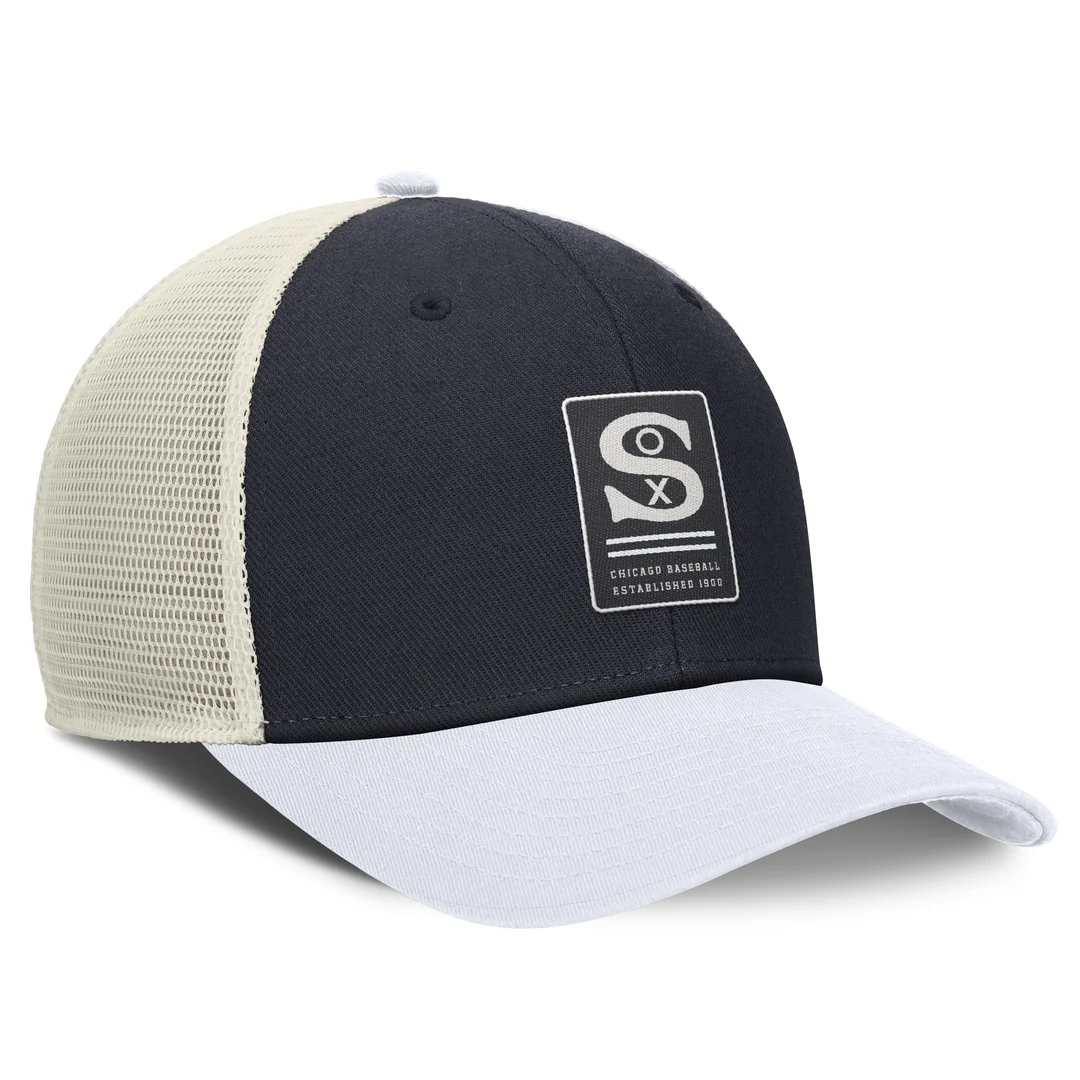 Nike Men's MLB Chircago White Sox Rise ST Adj Coop Trucker Cap - Image 4