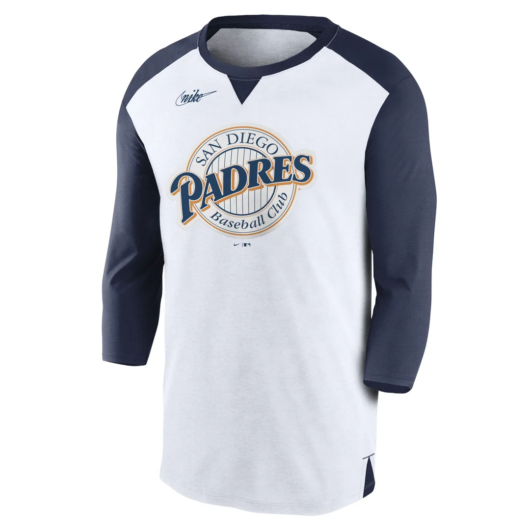 Nike Men's MLB San Diego Padres Rewind 3/4 Triblend T-Shirt