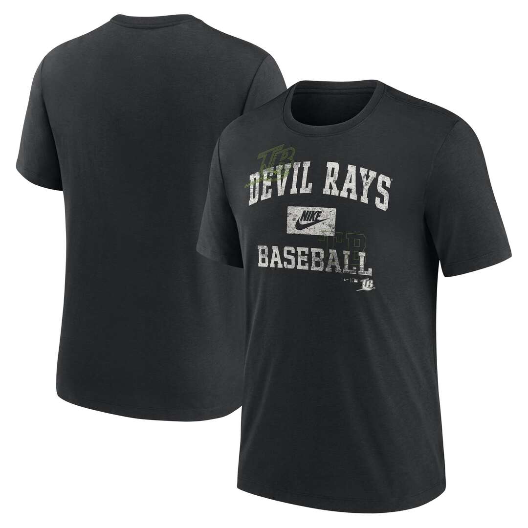 Nike Men's MLB Tampa Bay Rays Coop Arch Threads T-Shirt - Image 3