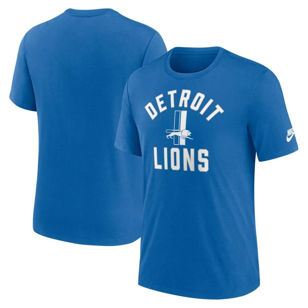 Nike Men's NFL Detroit Lions Rewind Tri-Blend T-Shirt - Image 3