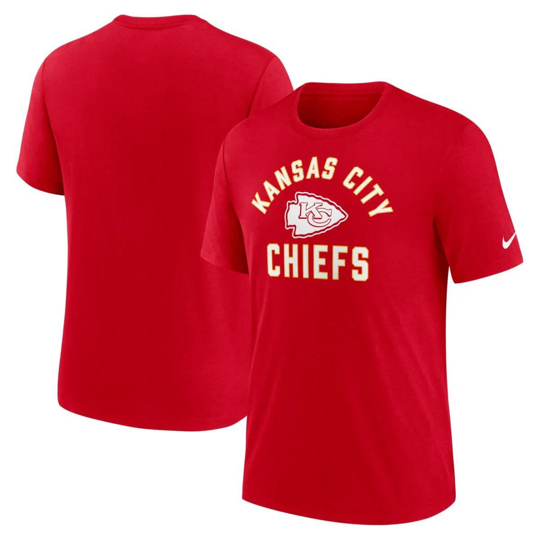 Nike Men's NFL Kansas City Chiefs Rewind Tri-Blend T-Shirt - Image 3