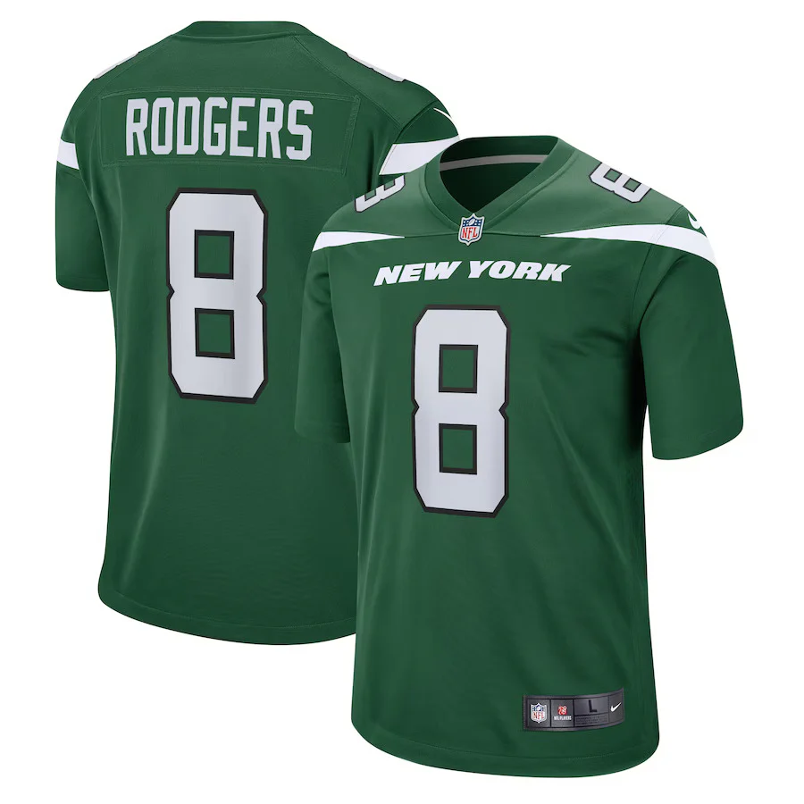 Nike Men's NFL  New York Jets Aaron Rodgers Game Jersey - Image 3